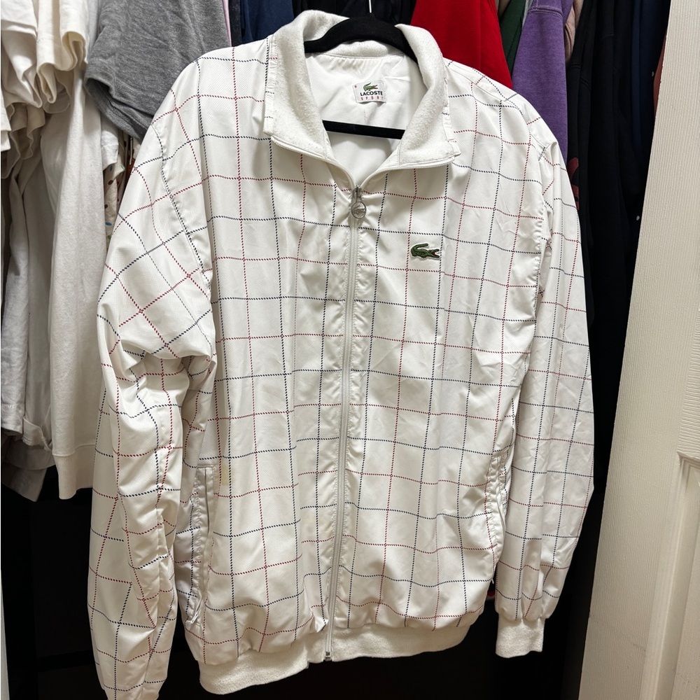 Lacoste Sport Jacket white with Black Pattern